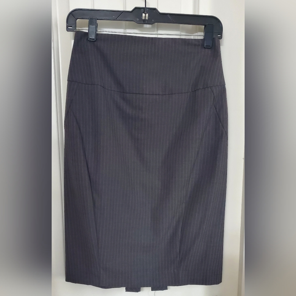 Express Charcoal Pinstripe Pencil Skirt
